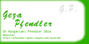 geza pfendler business card